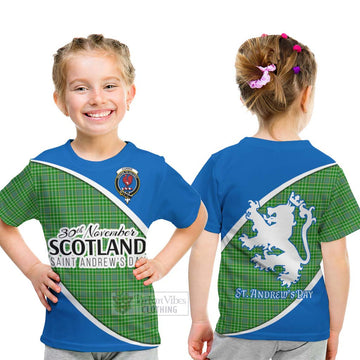 Currie Family Crest Tartan Kid T-Shirt Celebrate Saint Andrew's Day in Style