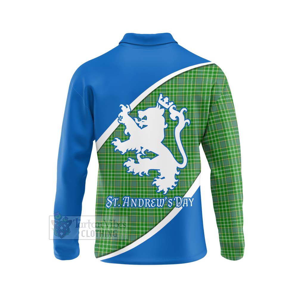 Tartan Vibes Clothing Currie Family Crest Tartan Long Sleeve Polo Shirt Celebrate Saint Andrew's Day in Style