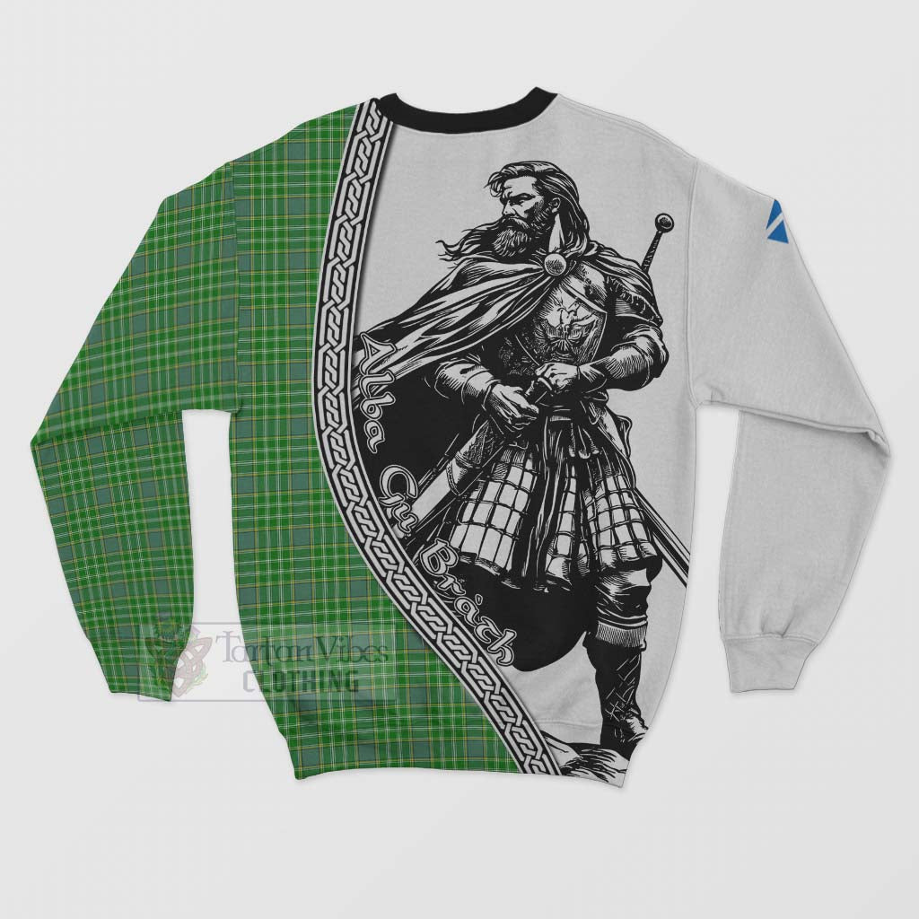 Tartan Vibes Clothing Currie Tartan Clan Crest Sweatshirt with Highlander Warrior Celtic Style