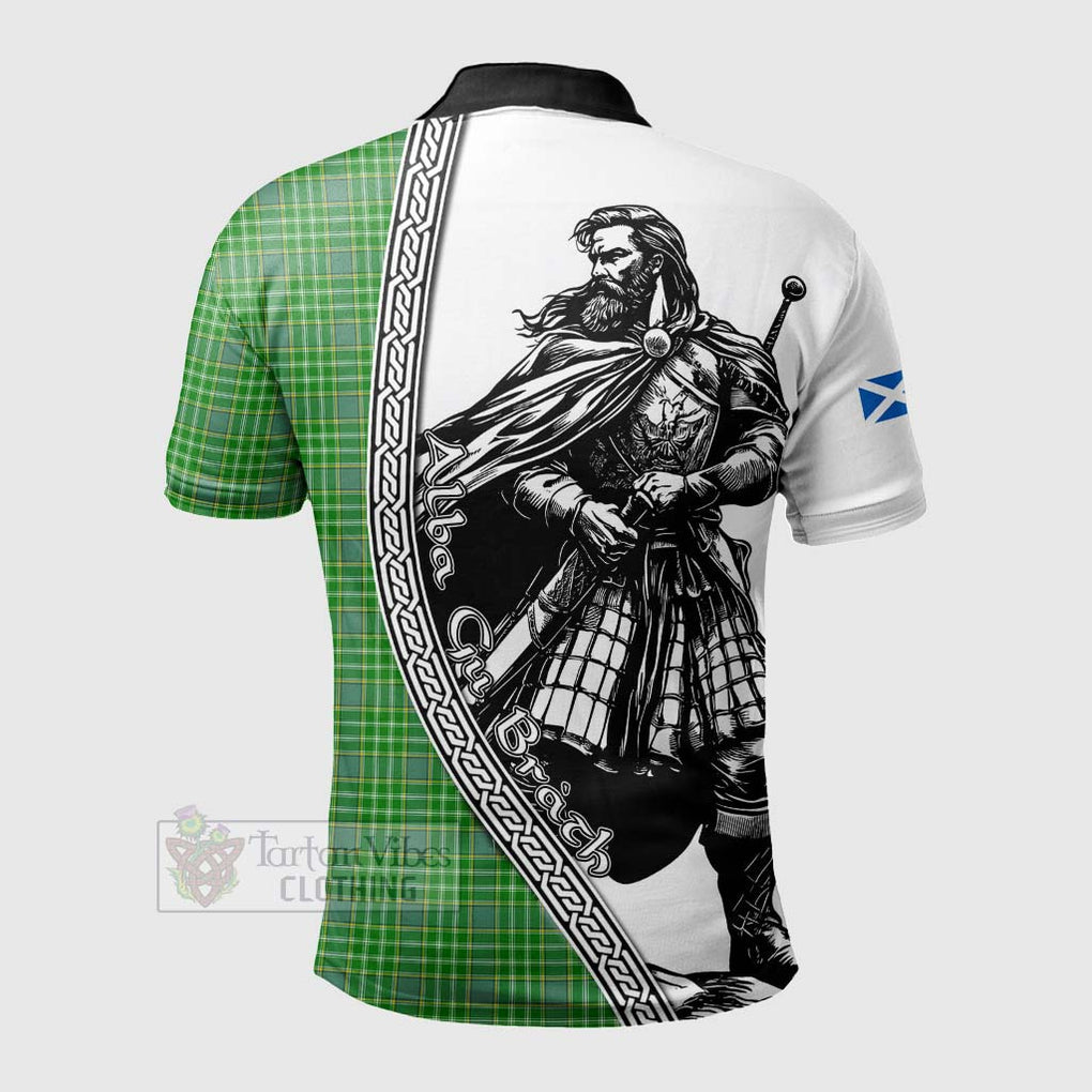 Tartan Vibes Clothing Currie Tartan Clan Crest Polo Shirt with Highlander Warrior Celtic Style