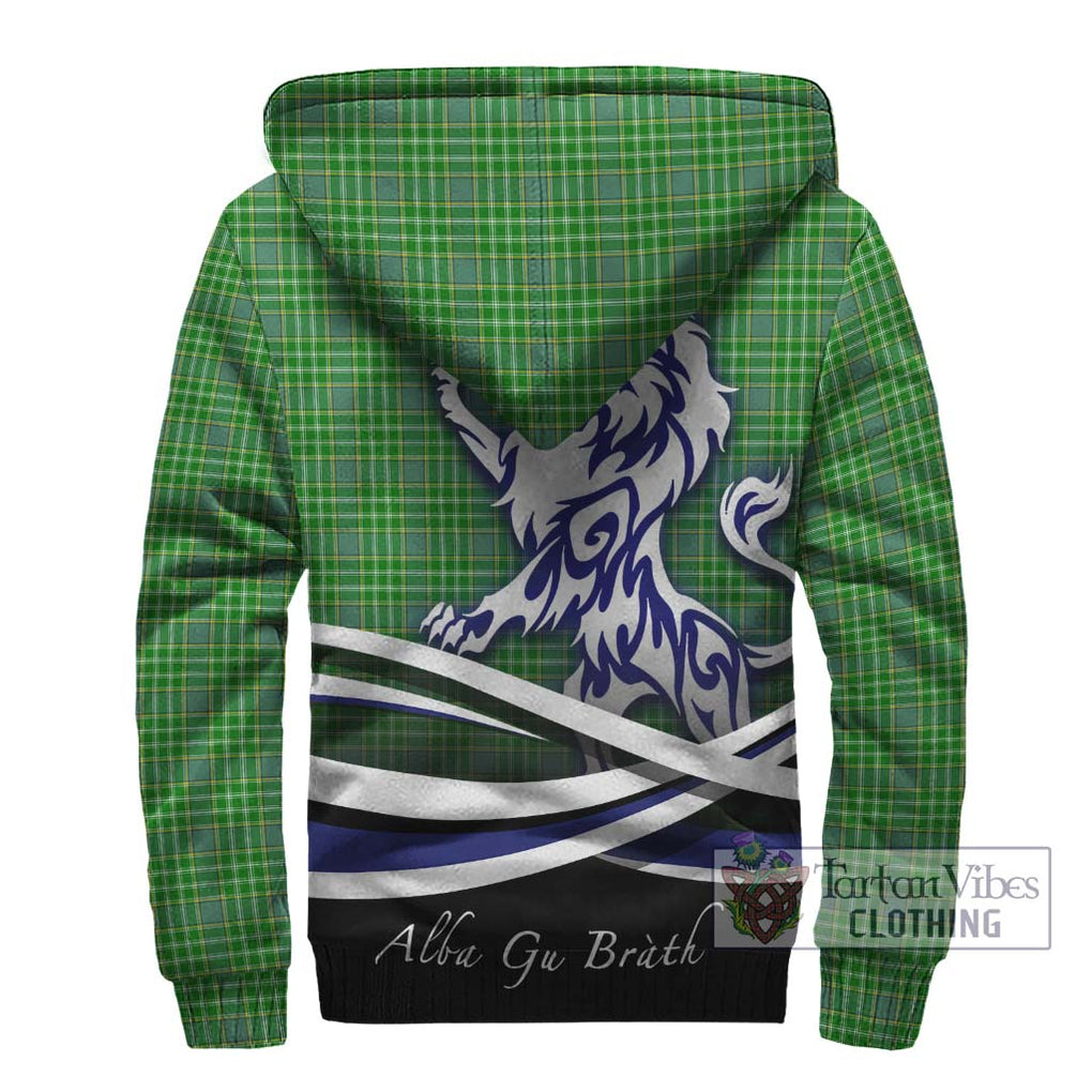 Currie Tartan Sherpa Hoodie with Alba Gu Brath Regal Lion Emblem - Tartanvibesclothing Shop