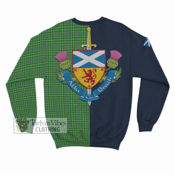 Currie Tartan Sweatshirt Alba with Scottish Lion Royal Arm Half Style