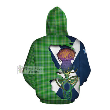 Currie Tartan Family Crest Cotton Hoodie Scottish Thistle Celtic Inspired Pullover Hoodie - Tartan Vibes Clothing