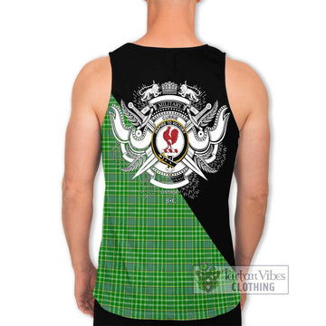 Currie Tartan Men's Tank Top with Family Crest and Military Logo Style - Tartan Vibes Clothing