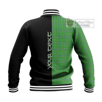 Currie Tartan Baseball Jacket with Family Crest and Half Of Me Style