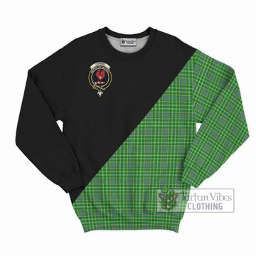 Currie Tartan Sweatshirt with Family Crest and Military Logo Style