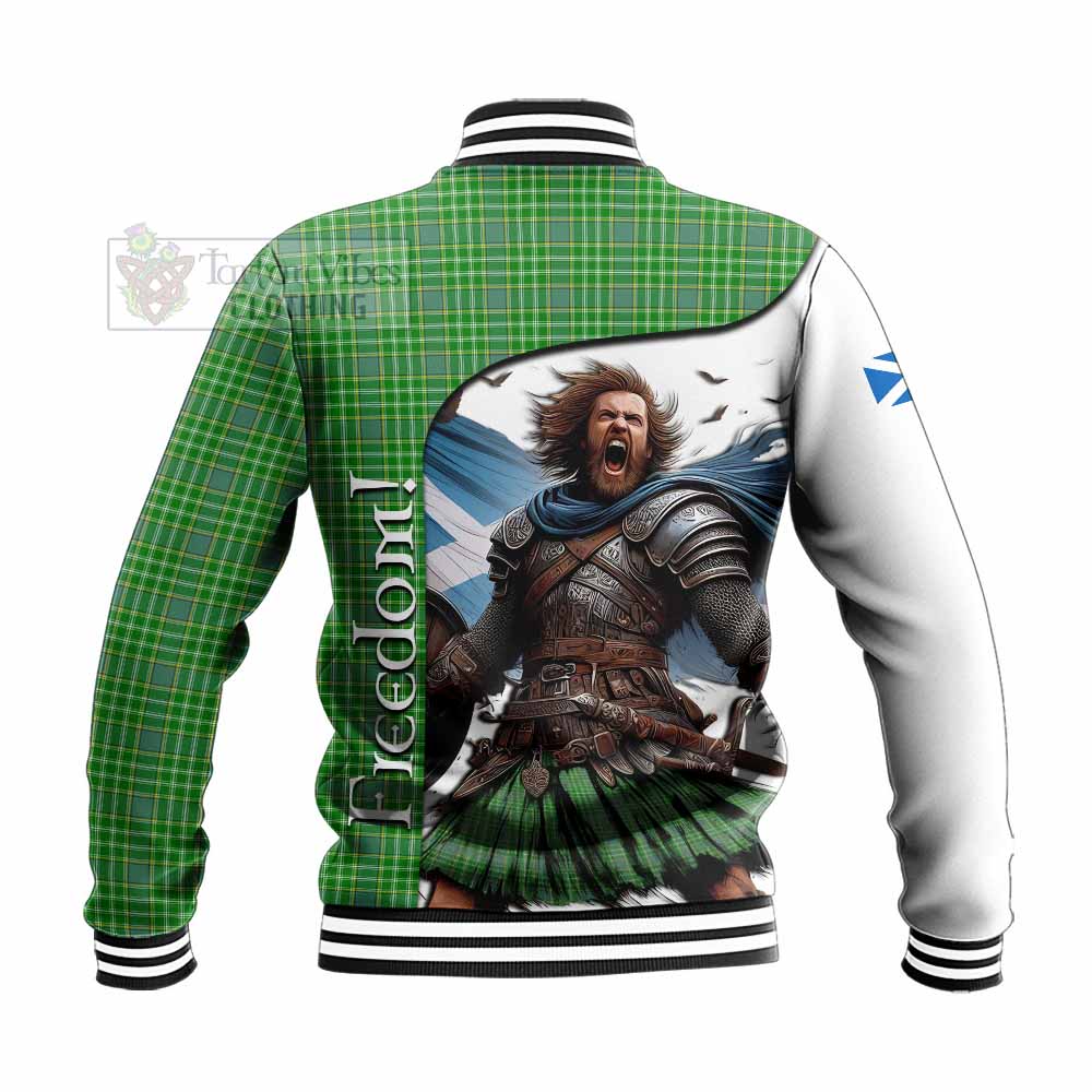 Tartan Vibes Clothing Currie Crest Tartan Baseball Jacket Inspired by the Freedom of Scottish Warrior