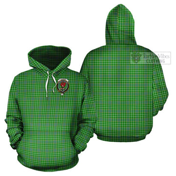 Currie Tartan Cotton Hoodie with Family Crest