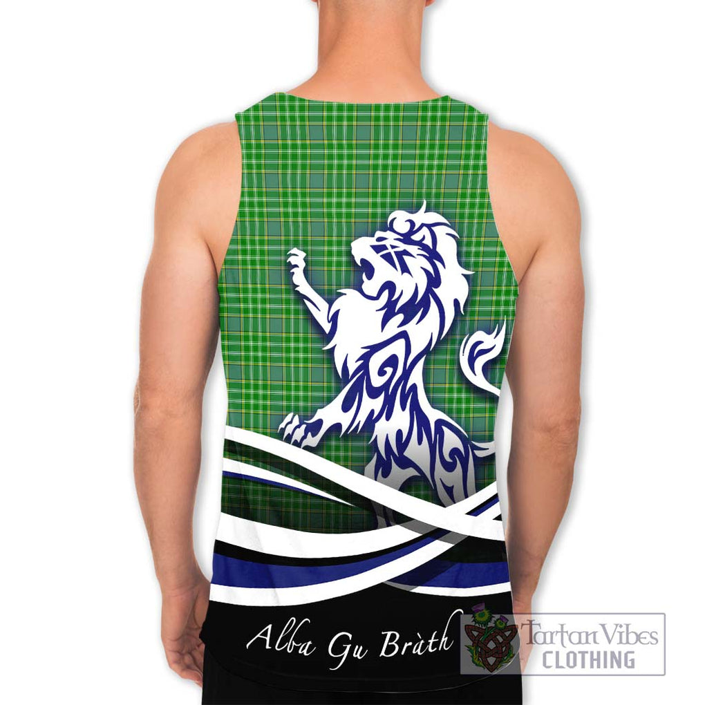 Currie Tartan Men's Tank Top with Alba Gu Brath Regal Lion Emblem - Tartanvibesclothing Shop