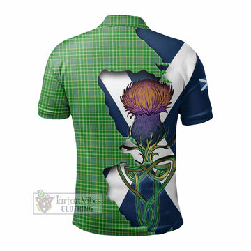 Currie Tartan Family Crest Polo Shirt Scottish Thistle Celtic Inspired - Tartan Vibes Clothing