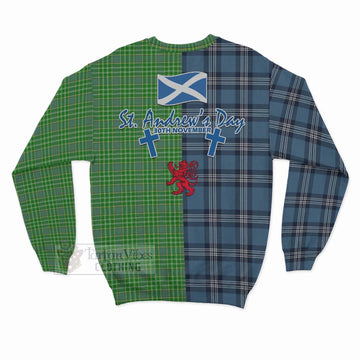 Currie Tartan Sweatshirt Happy St. Andrew's Day Half Tartan Style