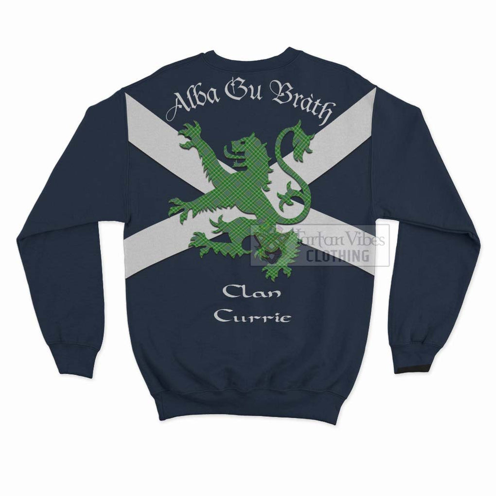 Tartan Vibes Clothing Currie Tartan Lion Rampant Sweatshirt – Proudly Display Your Heritage with Alba Gu Brath and Clan Name