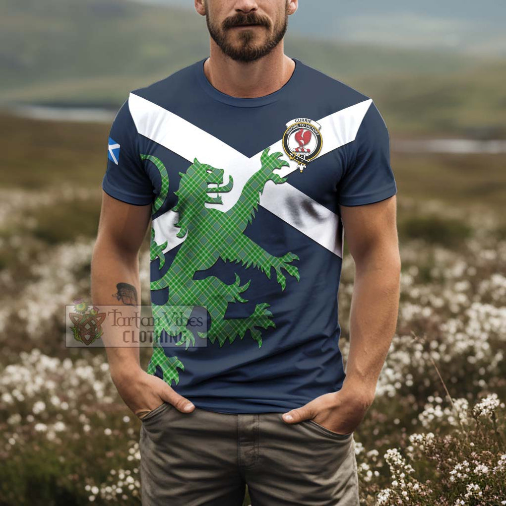 Tartan Vibes Clothing Currie Tartan Lion Rampant T-Shirt – Proudly Display Your Heritage with Alba Gu Brath and Clan Name