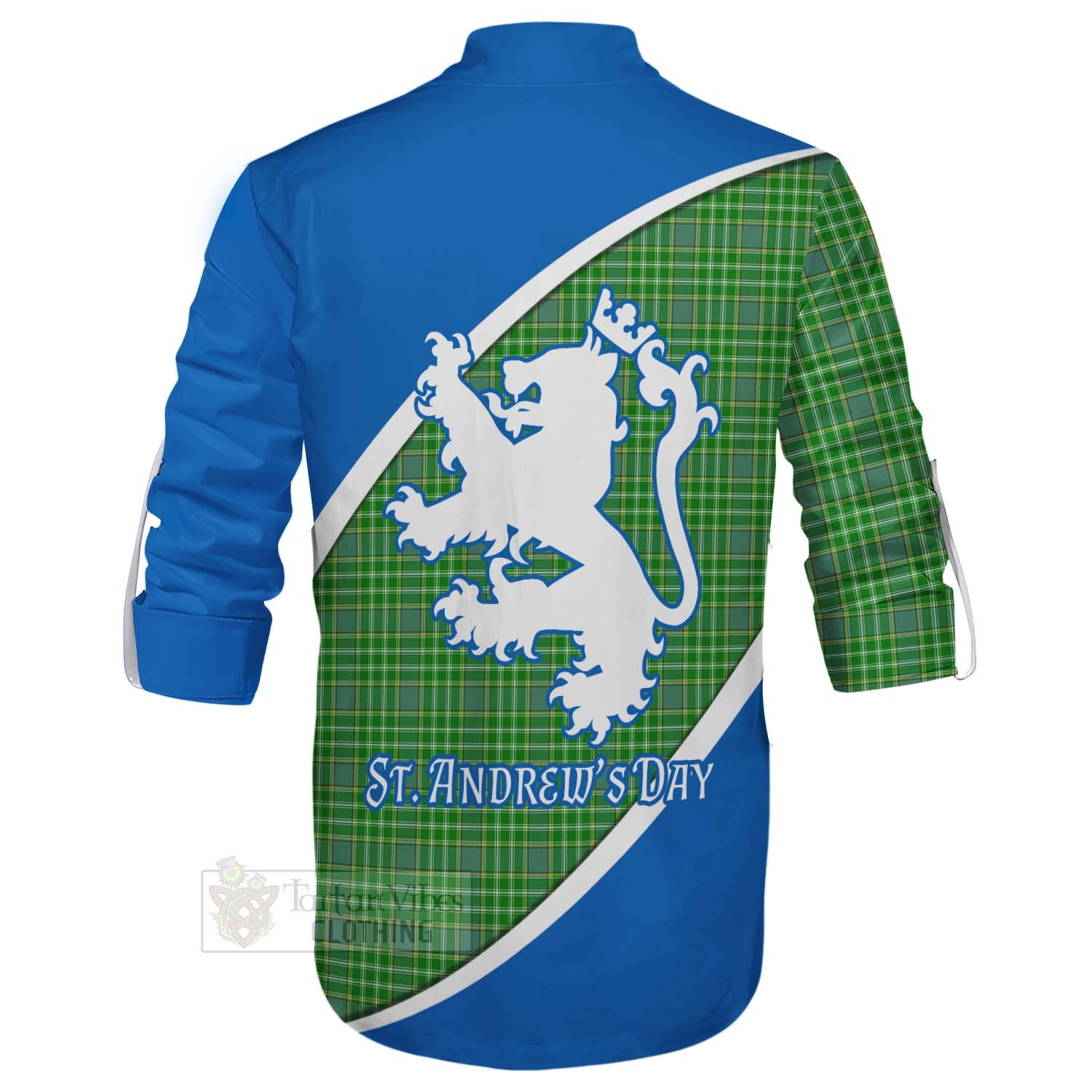 Tartan Vibes Clothing Currie Family Crest Tartan Ghillie Kilt Shirt Celebrate Saint Andrew's Day in Style