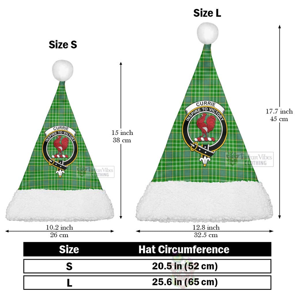 Tartan Vibes Clothing Currie Tartan Christmas Santa Hats with Family Crest