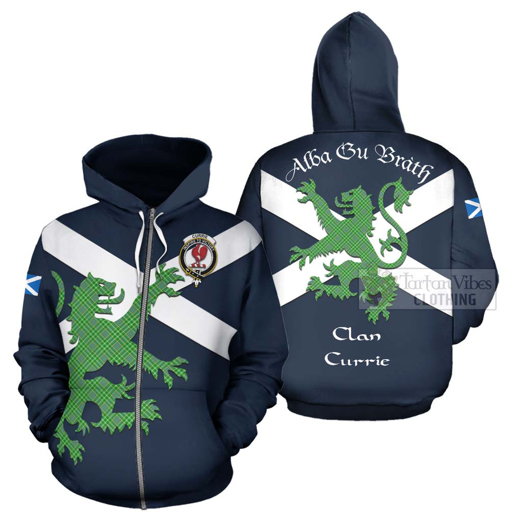 Tartan Vibes Clothing Currie Tartan Lion Rampant Hoodie – Proudly Display Your Heritage with Alba Gu Brath and Clan Name