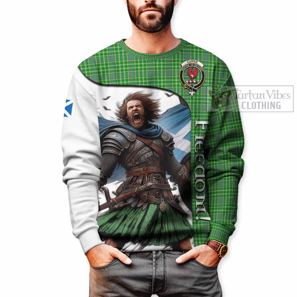 Tartan Vibes Clothing Currie Crest Tartan Sweatshirt Inspired by the Freedom of Scottish Warrior