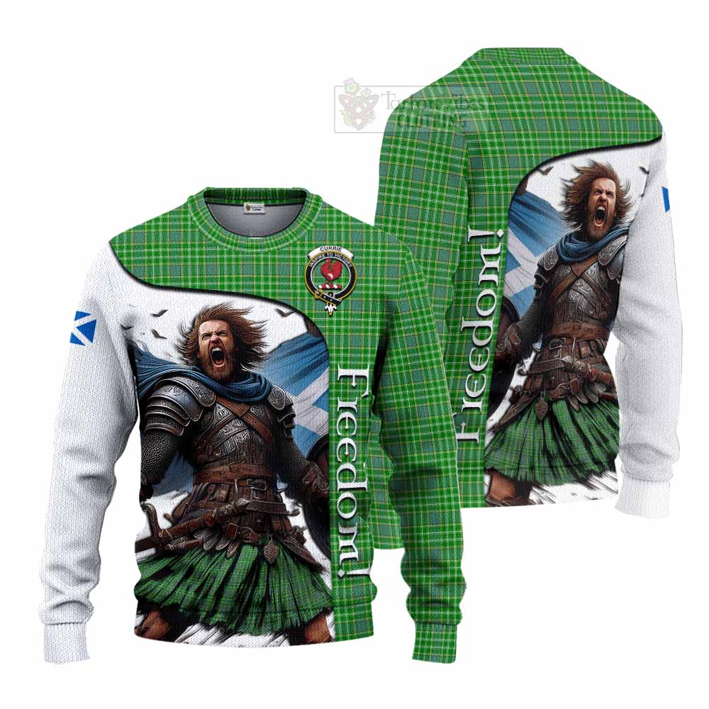 Tartan Vibes Clothing Currie Crest Tartan Knitted Sweater Inspired by the Freedom of Scottish Warrior