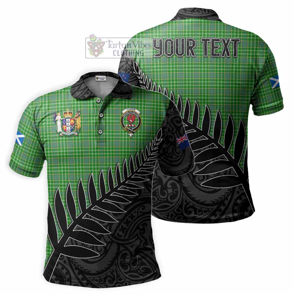 Currie Crest Tartan Polo Shirt with New Zealand Silver Fern Half Style