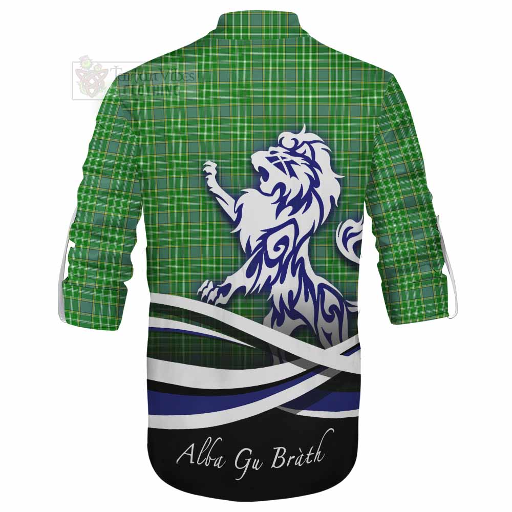 Tartan Vibes Clothing Currie Tartan Ghillie Kilt Shirt with Alba Gu Brath Regal Lion Emblem