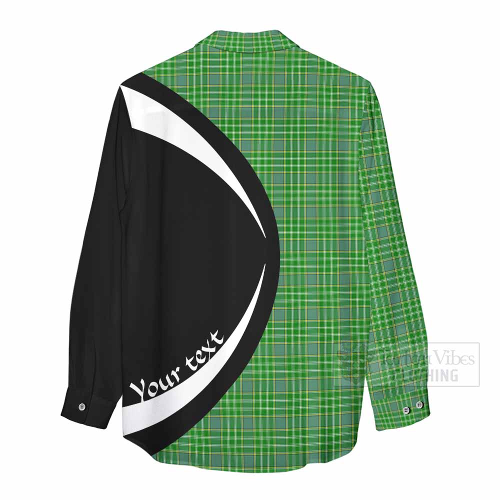 Tartan Vibes Clothing Currie Tartan Women's Casual Shirt with Family Crest Circle Style