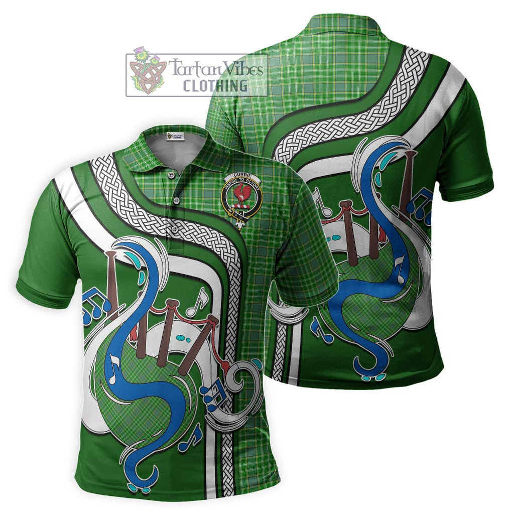 Tartan Vibes Clothing Currie Tartan Polo Shirt with Epic Bagpipe Style