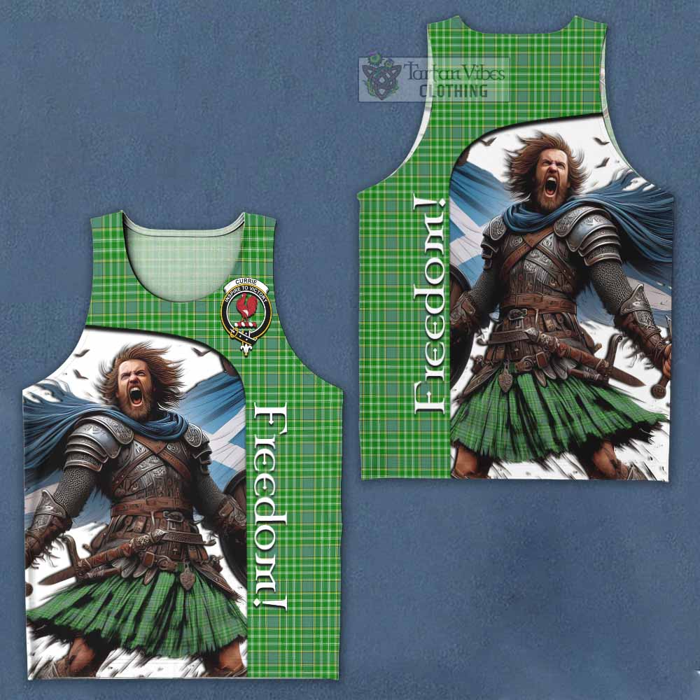 Tartan Vibes Clothing Currie Crest Tartan Men's Tank Top Inspired by the Freedom of Scottish Warrior