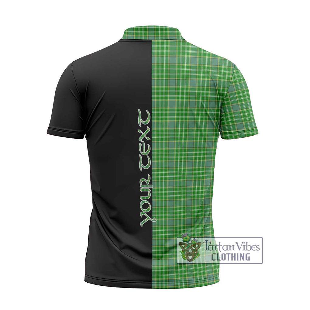 Currie Tartan Zipper Polo Shirt with Family Crest and Half Of Me Style - Tartanvibesclothing Shop