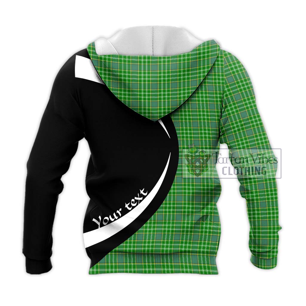 Currie Tartan Knitted Hoodie with Family Crest Circle Style - Tartan Vibes Clothing