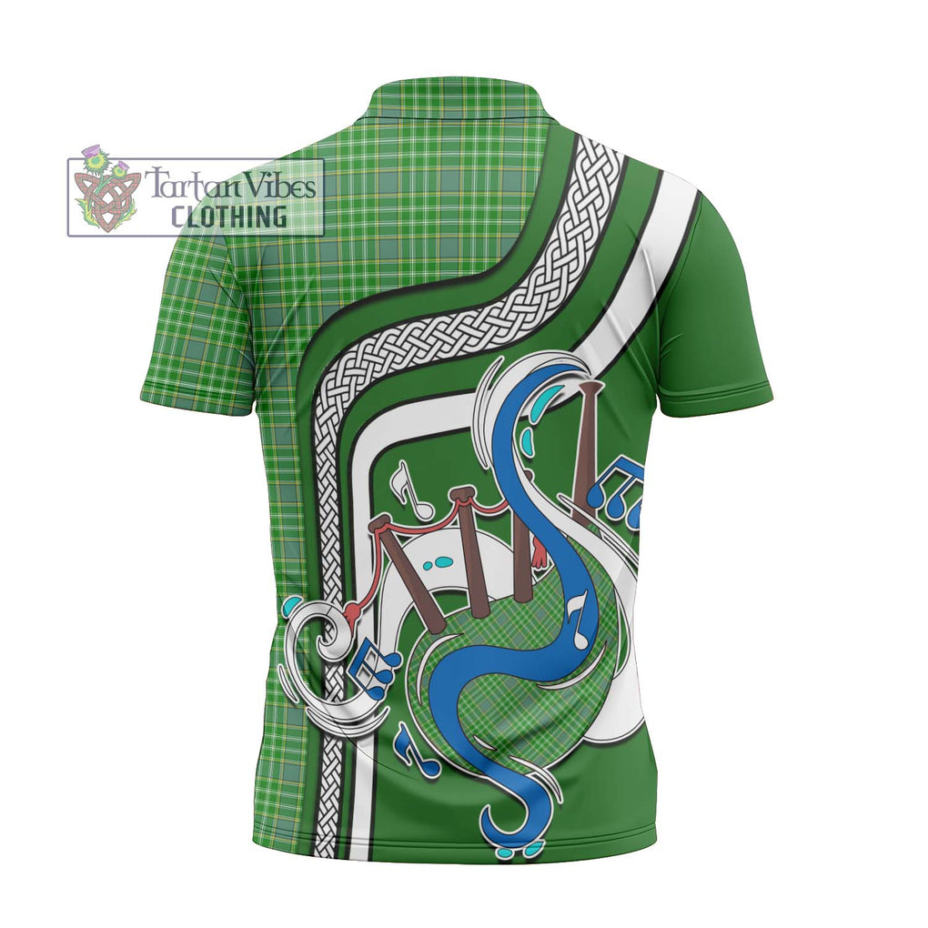 Currie Tartan Zipper Polo Shirt with Epic Bagpipe Style - Tartanvibesclothing Shop