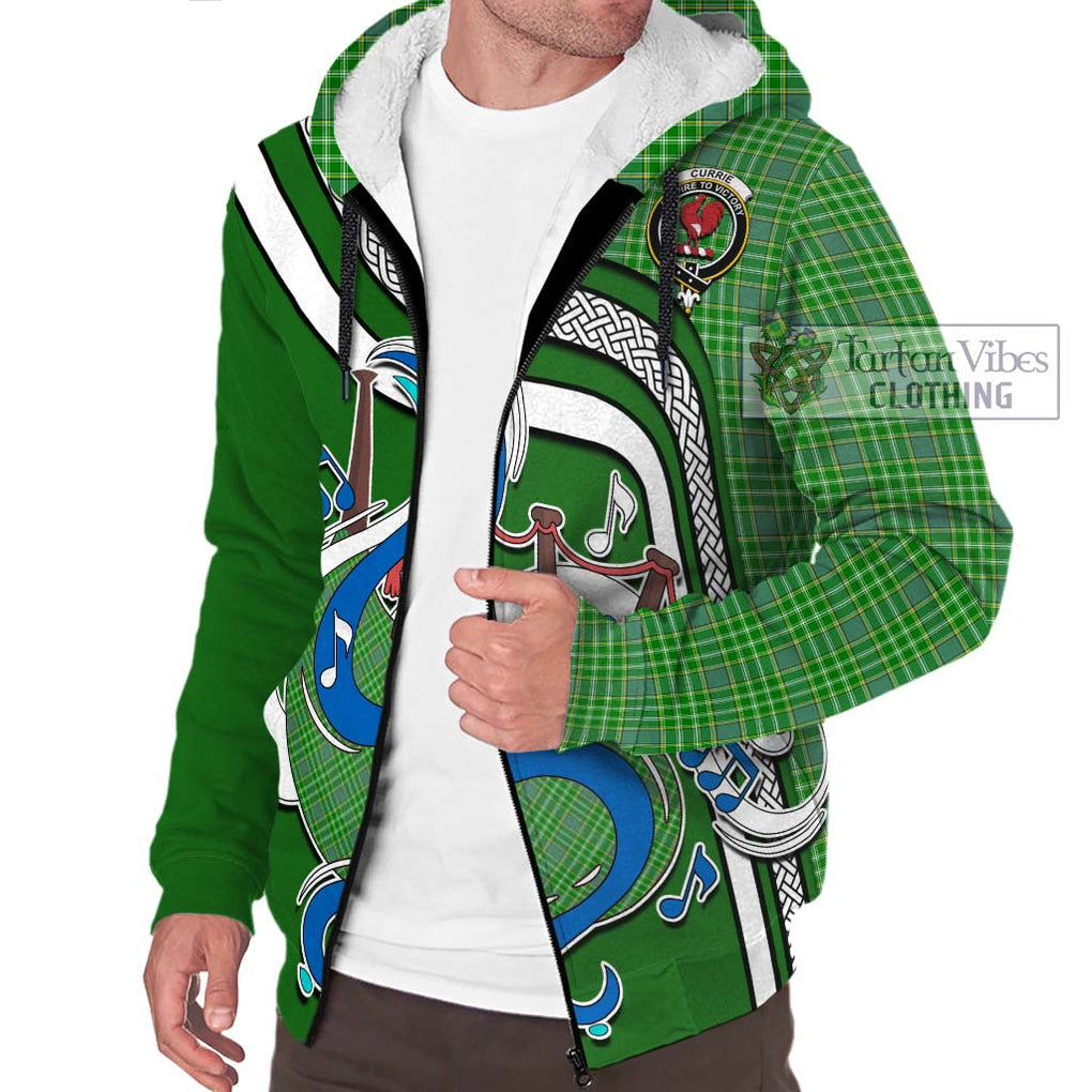 Currie Tartan Sherpa Hoodie with Epic Bagpipe Style Unisex - Tartanvibesclothing Shop