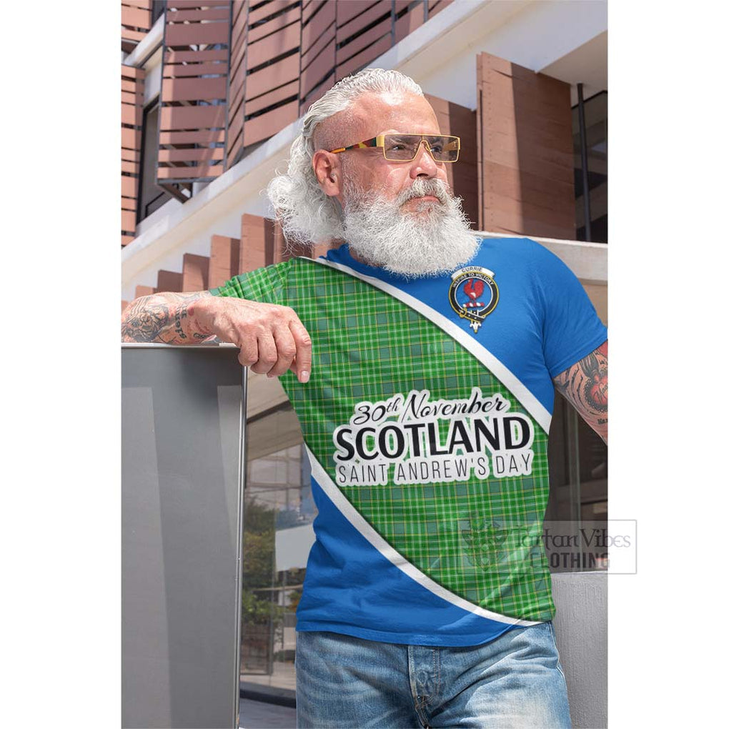 Tartan Vibes Clothing Currie Family Crest Tartan Cotton T-shirt Celebrate Saint Andrew's Day in Style