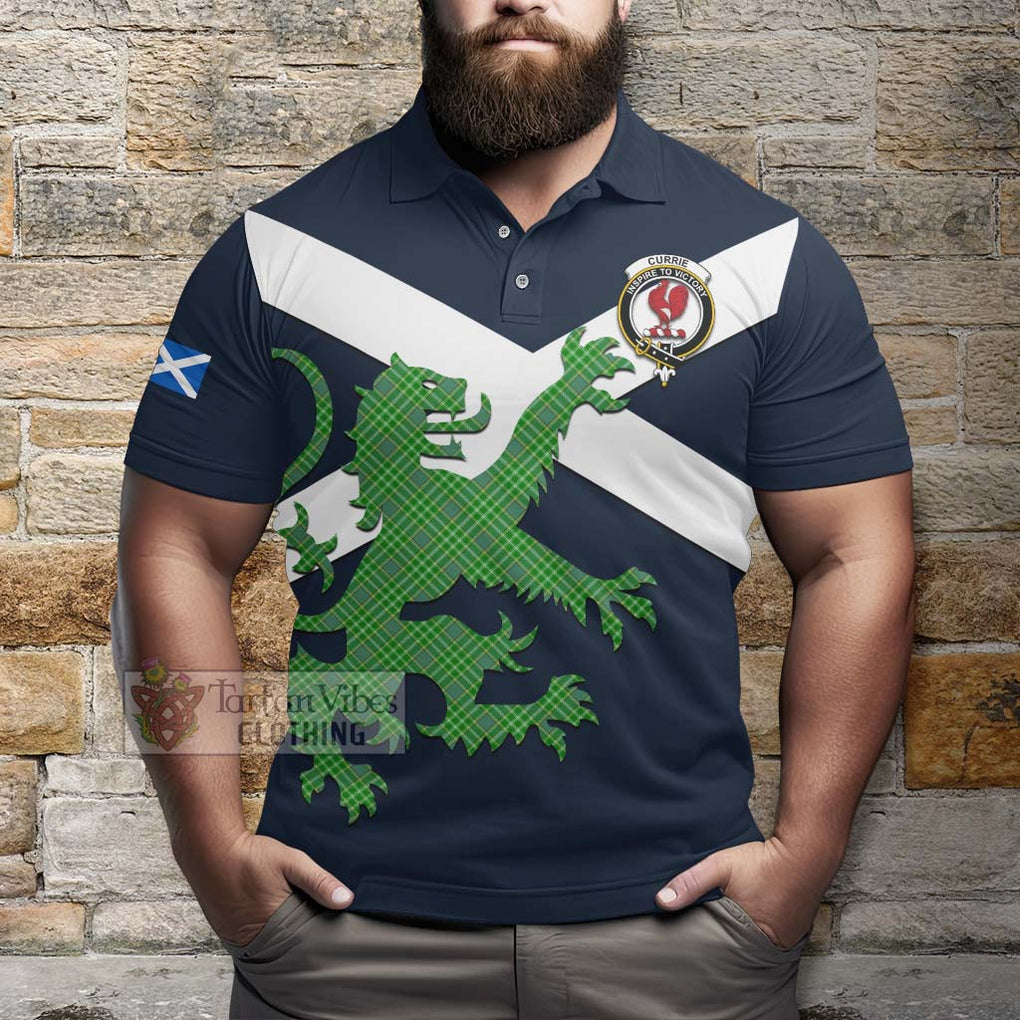 Tartan Vibes Clothing Currie Tartan Lion Rampant Polo Shirt – Proudly Display Your Heritage with Alba Gu Brath and Clan Name