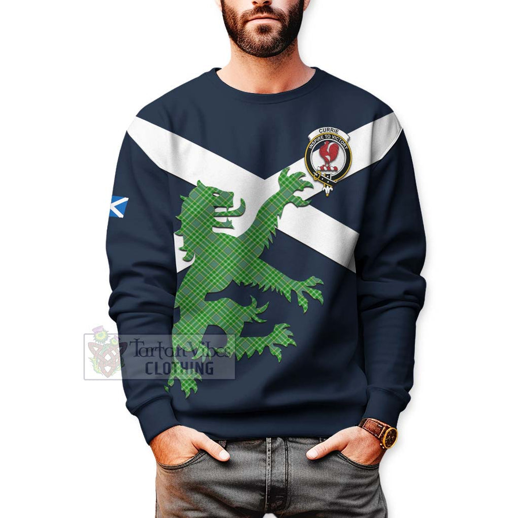 Tartan Vibes Clothing Currie Tartan Lion Rampant Sweatshirt – Proudly Display Your Heritage with Alba Gu Brath and Clan Name