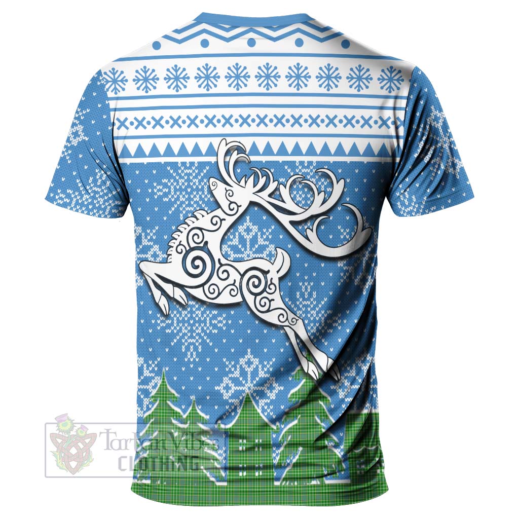 Tartan Vibes Clothing Currie Clan Christmas T-Shirt Celtic Reindeer Style