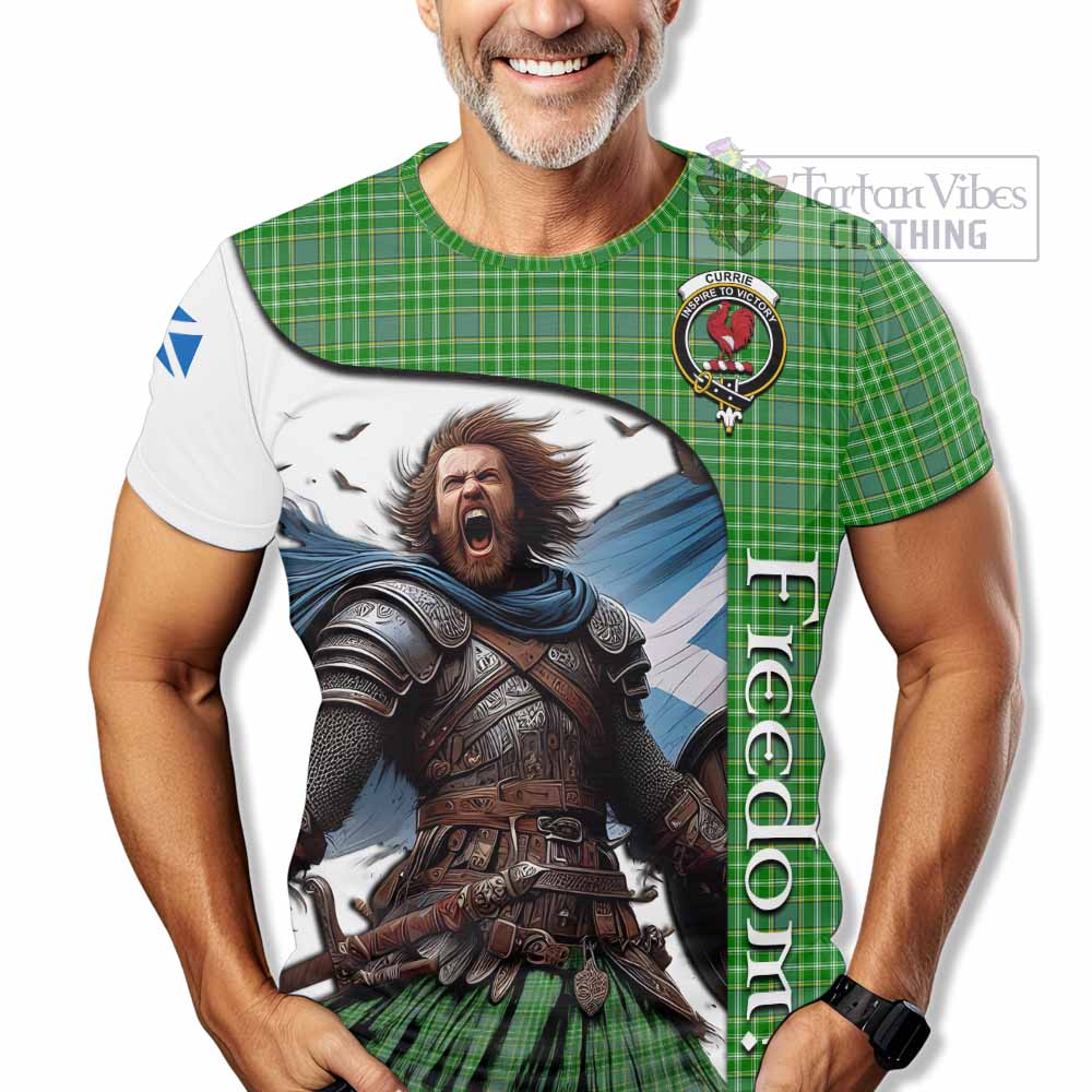 Currie Crest Tartan T-Shirt Inspired by the Freedom of Scottish Warrior