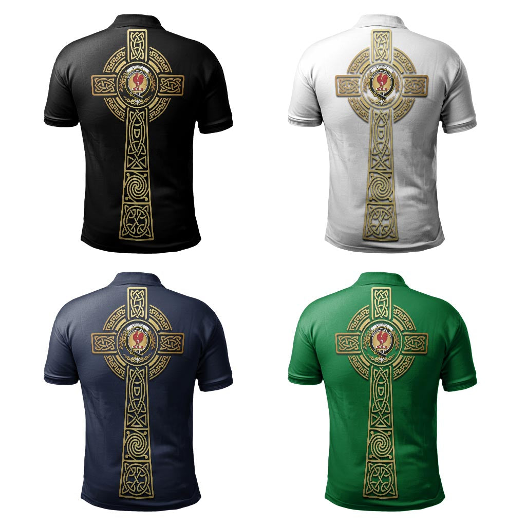 Currie Clan Polo Shirt with Golden Celtic Tree Of Life - Tartanvibesclothing