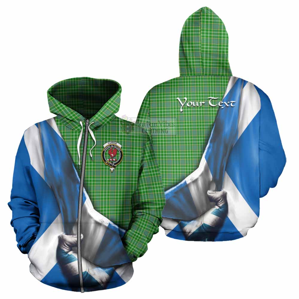 Tartan Vibes Clothing Currie Tartan Hoodie with Family Crest Scotland Patriotic Style