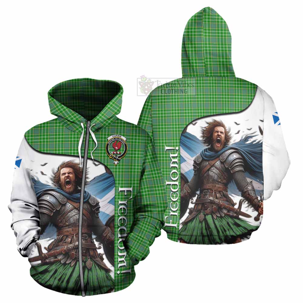 Tartan Vibes Clothing Currie Crest Tartan Hoodie Inspired by the Freedom of Scottish Warrior