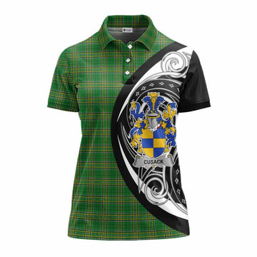 Cusack Irish Clan Women's Polo Shirt Celtic Circle Style Women - Tartan Vibes Clothing