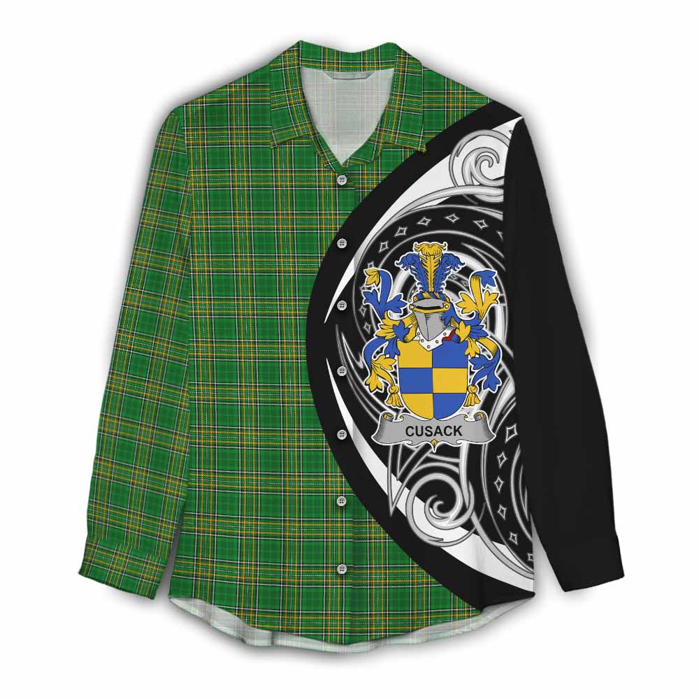 Cusack Irish Clan Women's Casual Shirt Celtic Circle Style Female - Tartan Vibes Clothing