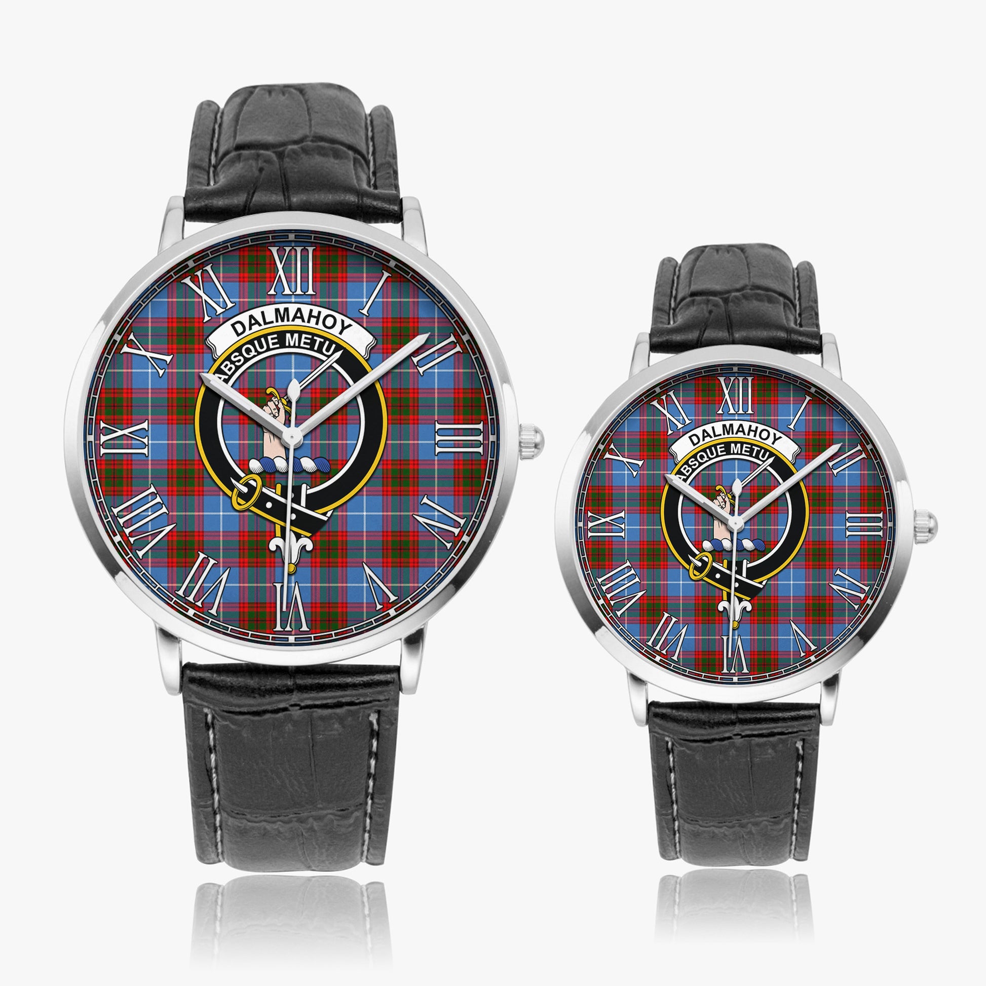 Dalmahoy Tartan Family Crest Leather Strap Quartz Watch - Tartanvibesclothing