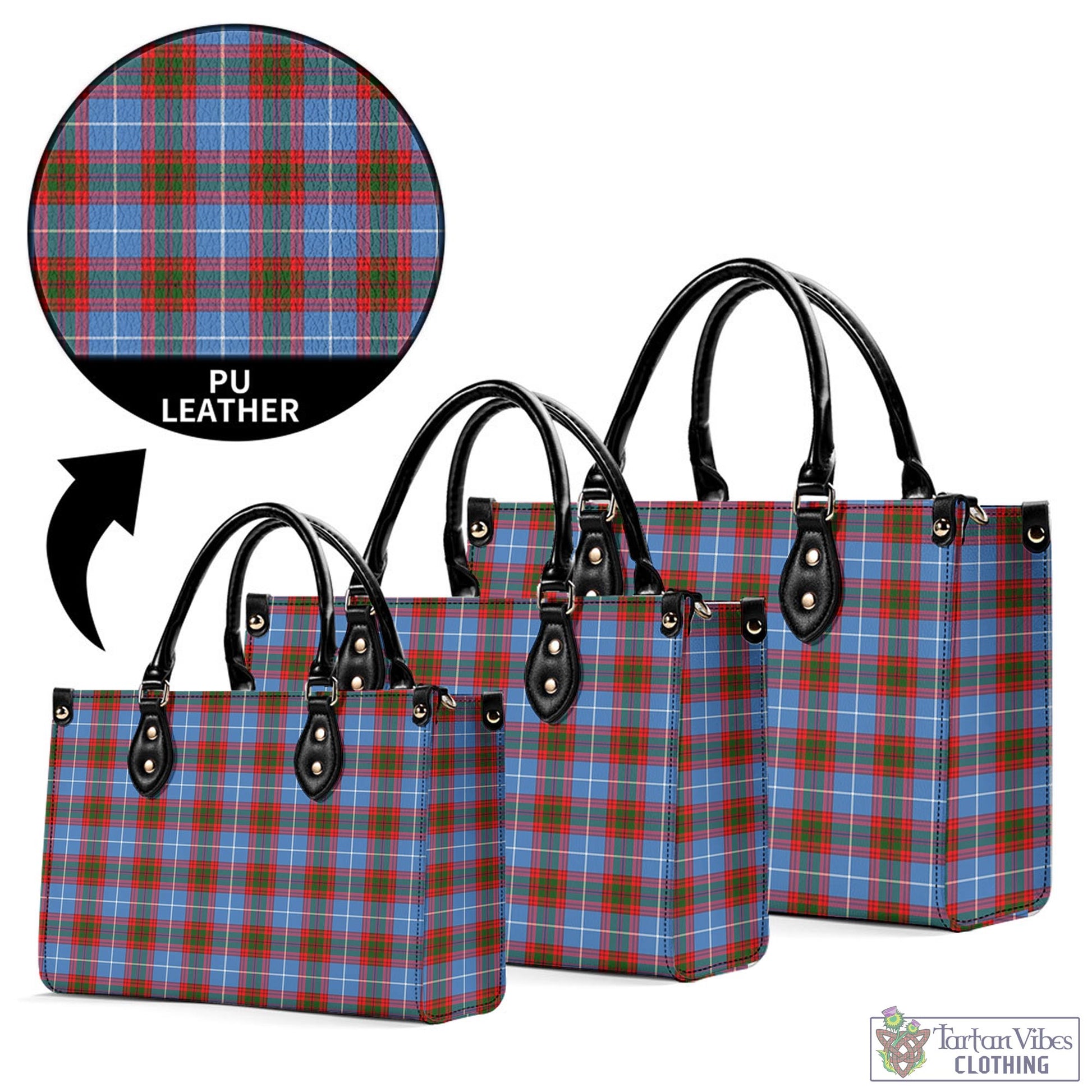 Tartan Vibes Clothing Dalmahoy Tartan Luxury Leather Handbags