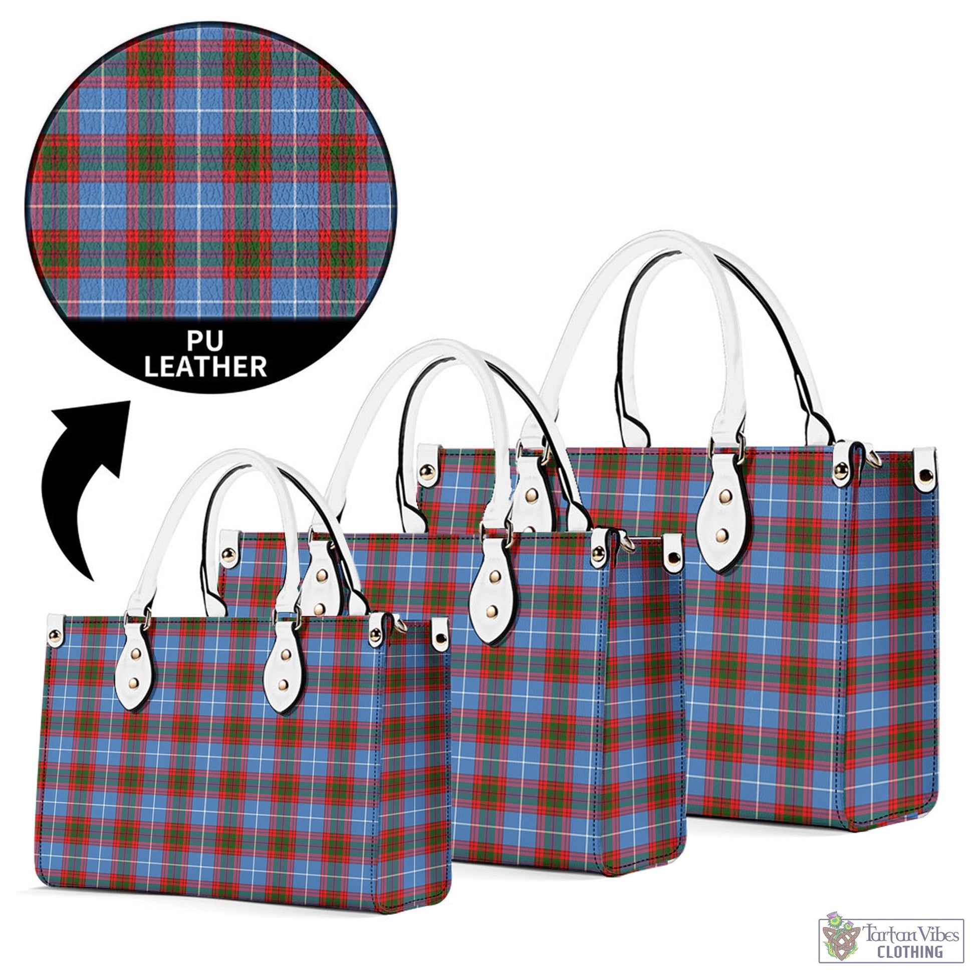 Tartan Vibes Clothing Dalmahoy Tartan Luxury Leather Handbags