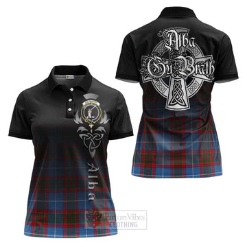 Dalmahoy Tartan Women's Polo Shirt Featuring Alba Gu Brath Family Crest Celtic Inspired