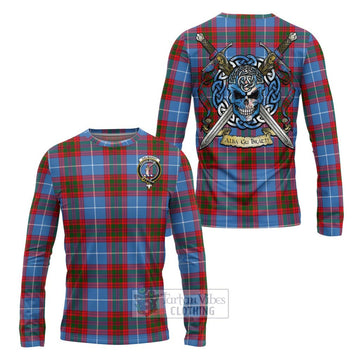 Dalmahoy Tartan Long Sleeve T-Shirt with Family Crest Celtic Skull Style