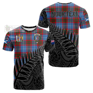 Dalmahoy Crest Tartan Cotton T-shirt with New Zealand Silver Fern Half Style