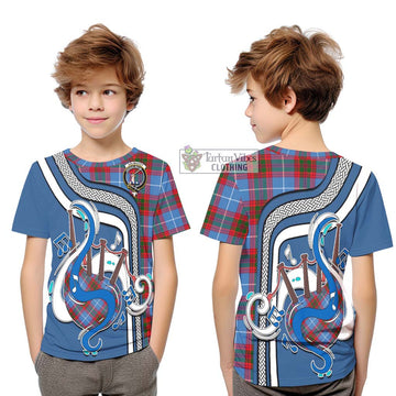 Dalmahoy Tartan Kid T-Shirt with Epic Bagpipe Style