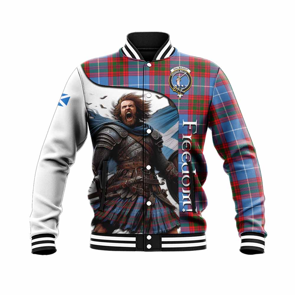 Tartan Vibes Clothing Dalmahoy Crest Tartan Baseball Jacket Inspired by the Freedom of Scottish Warrior