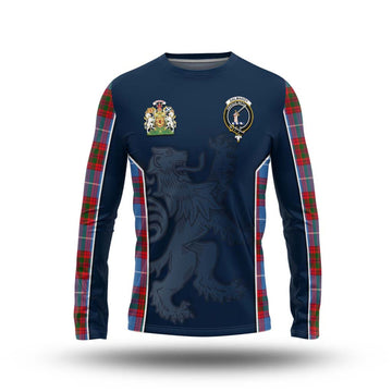 Dalmahoy Tartan Long Sleeve T-Shirt with Family Crest and Lion Rampant Vibes Sport Style